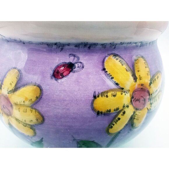 Ceramic Creamer w Lid Sue Zipkin Design Sango Birds & The Bees 3.5 Inch Vibrant - Picture 8 of 15